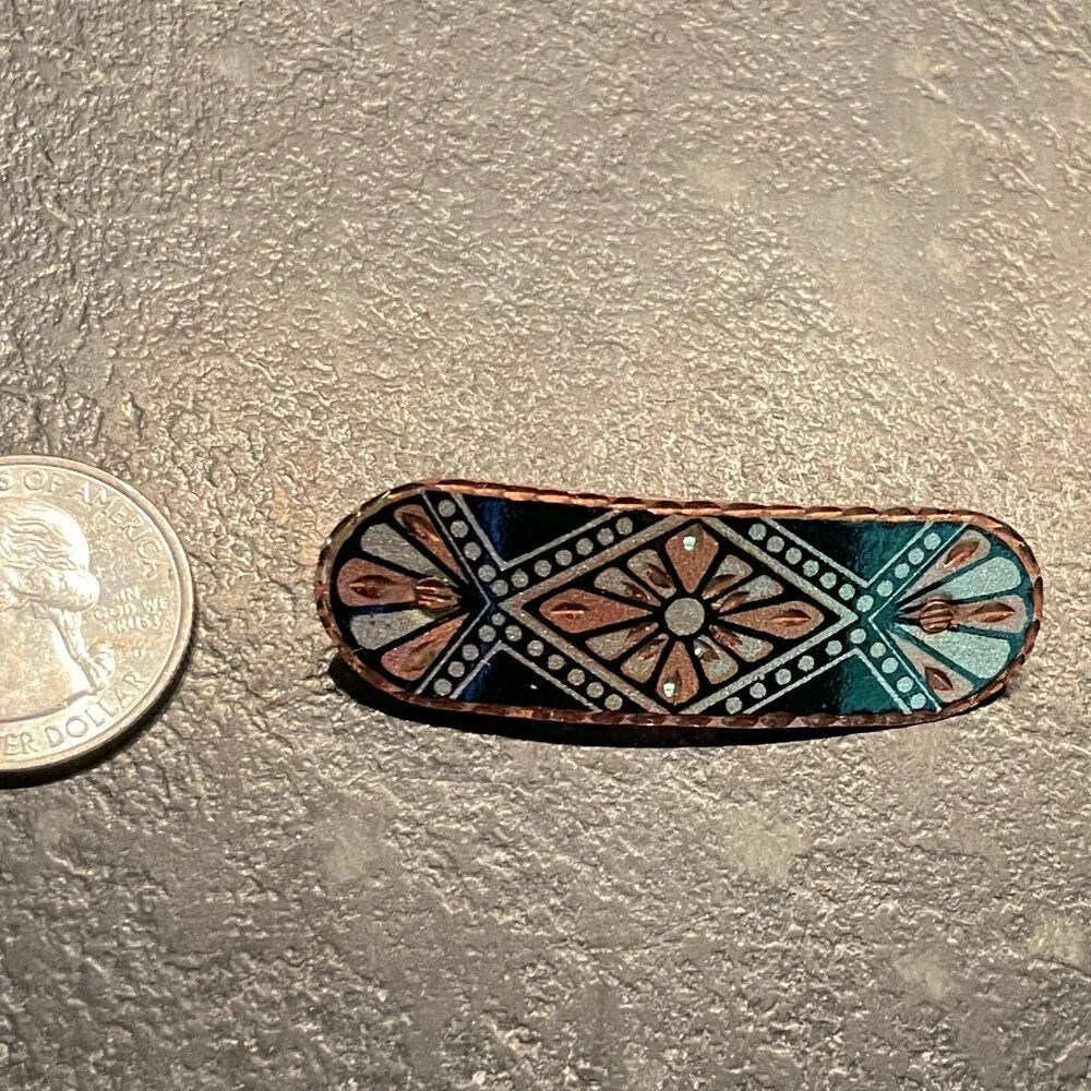 Stunning Copper Southwestern-Style Hair Clip Barrette - Picture 3 of 5